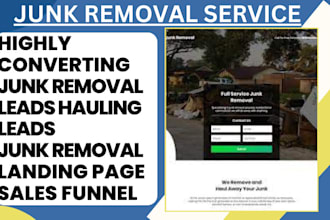generate highly converting junks removal leads hauling junk removal landing page