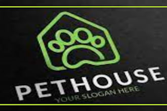 make awesome pets dog cat animal house logo within 14 hours