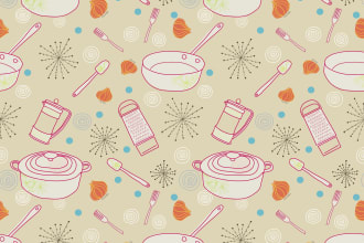 create an illustrated repeating pattern tile