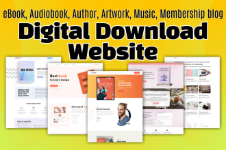 create ebook author website or digital download store with shopify wordpress wix