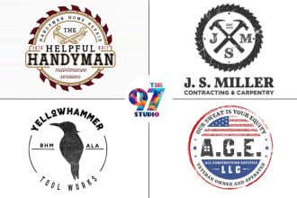 do woodworking carpentry wood crafts handyman logo design