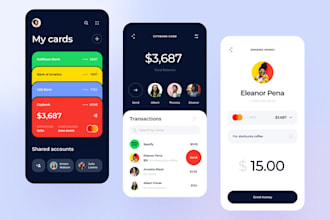 design UI UX banking app, fintech app, mobile app ui design