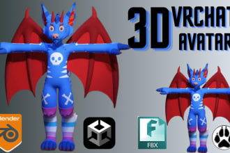 make a unique custom vrchat avatar, details avatar for both PC and quest