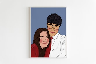 draw a cute portrait illustration