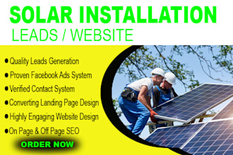 generate exclusive solar leads construction leads solar landing page