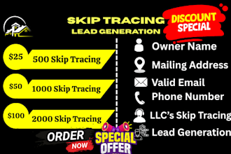 do bulk real estate skip tracing for owner name, phone and email