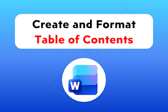 create, format, edit clickable table of contents in microsoft ms word document