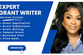 write grant proposals, applications, business plans, pitch decks to secure funds