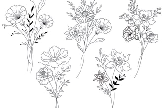 make a custom birth flower tattoo design for you