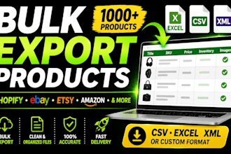 bulk export products across shopify, ebay, etsy, amazon and more