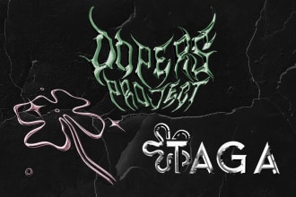 make your logo into 3d metal chrome y2k style