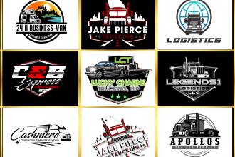 design trucking transport , logistics , dispatcher, or towing truck logo