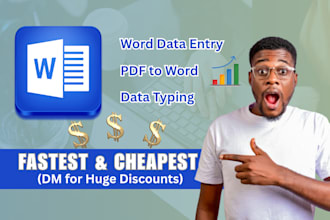 do ms word data entry, word typing, retyping and copy paste