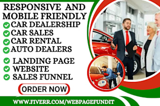 design car dealership landing page car dealer leads car sales car rental website