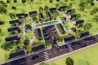 do 3d render of community and neighborhood renderings