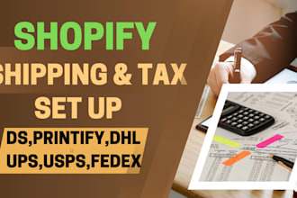setup shopify shipping settings and tax set up for domestic and international