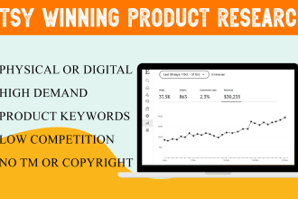 do physical or digital etsy product research with keywords