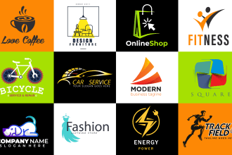 do creative, modern, trendy business logo with free 3d mockup