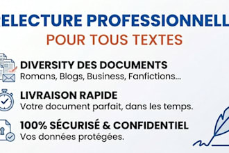 proofread, edit and rewrite your french documents
