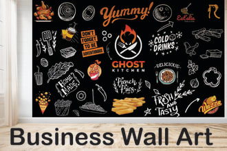 design doodle wall art, mural, decal and wallpaper