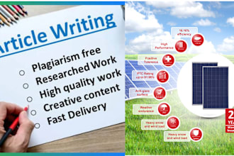 write quality article content on solar energy, solar panels