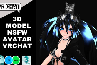 do vrchat vrc avatar furry 3d model character modeling texturing and rigging