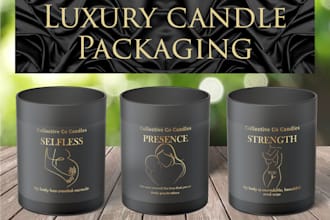 do luxury candle logo and label