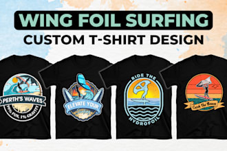 design custom wing foil surfing tshirt