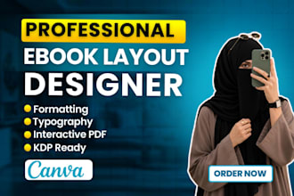 do ebook design ,ebook formatting and layout design in canva