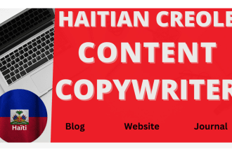 be your haitian creole content writer, copywriting service, SEO copywriting