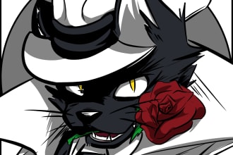 draw cartoony or anime style furry art