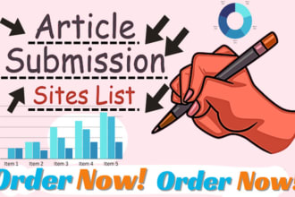 create 30 high quality article submission backlinks on websites with high domain