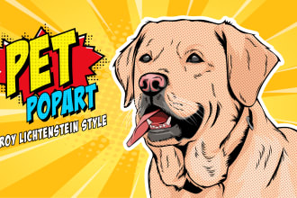 draw pop art from your pet in roy lichtenstein style