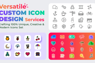 create sleek unique and professional custom icons design for website and mobile