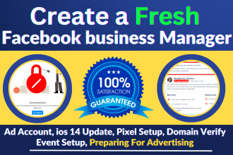 fix issues or set facebook business manager, ads account