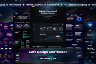 design nft marketplace crypto landing page and website UI UX