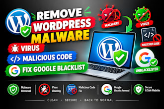 remove wordpress malware, virus, malicious code, fix google blacklist