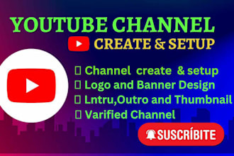 professionally channel create and setup with logo banner