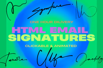 create HTML email signature outlook, clickable and animated