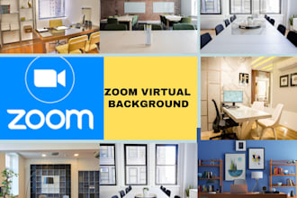 design virtual zoom background with your 3d logo