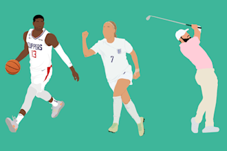 draw minimalist portrait sports cartoon illustration