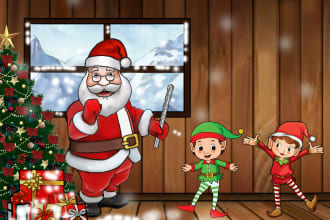 create christmas and new year holiday illustrations