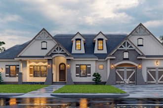 design 3d models and renders using revit sketchup and lumion