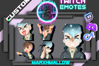 create custom kawaii emotes for twitch streamers and discord