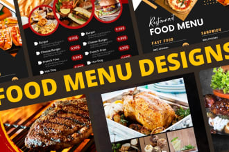 design digital screen menu for your restaurant, bar or cafe