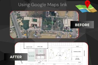 draw site plan and location plan in autocad from google map