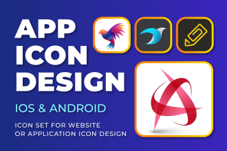 do attractive app icon logo and custom icon set design