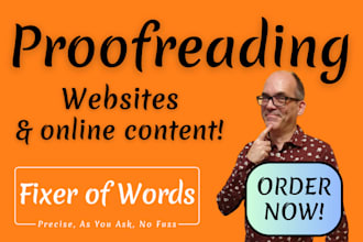proofread, edit and reword your website and any online english content