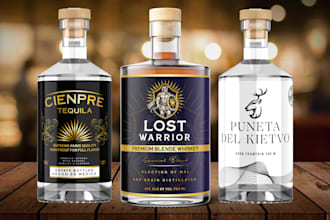 do professional label and 3d mockup for your liquor gin wine whiskey vodka rum