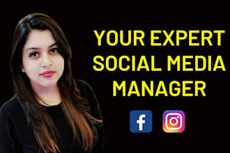 be your social media manager and grow your fb instagram